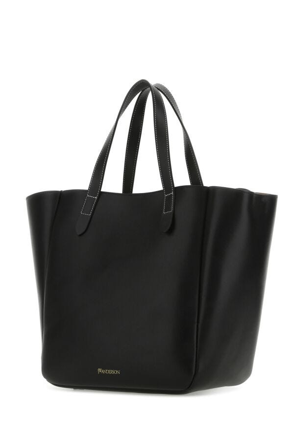 Jw Anderson Woman Black Leather Shopping Bag