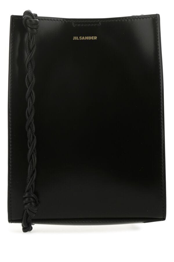 Jil Sander Woman Black Leather Small Tangle Shoulder Bag