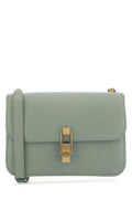 Saint Laurent Woman Sage Green Leather Carre Shoulder Bag