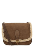 Saint Laurent Woman Brown Suede Crossbody Bag