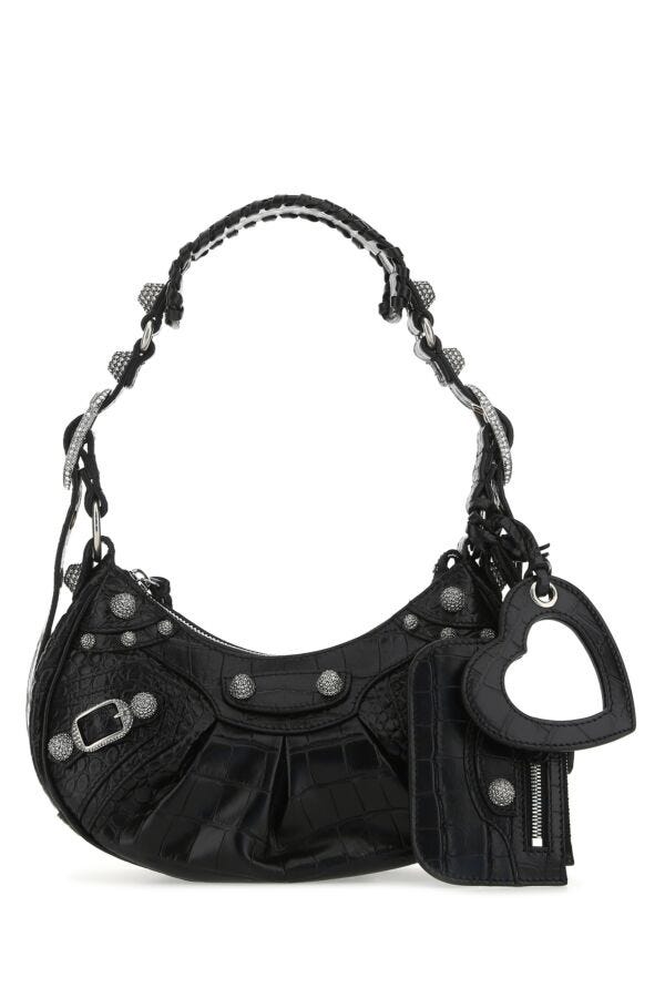 Balenciaga Woman Black Leather Le Cagole Xs Shoulder Bag