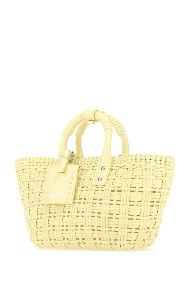 Balenciaga Woman Pastel Yellow Synthetic Leather Bistro Xs Handbag
