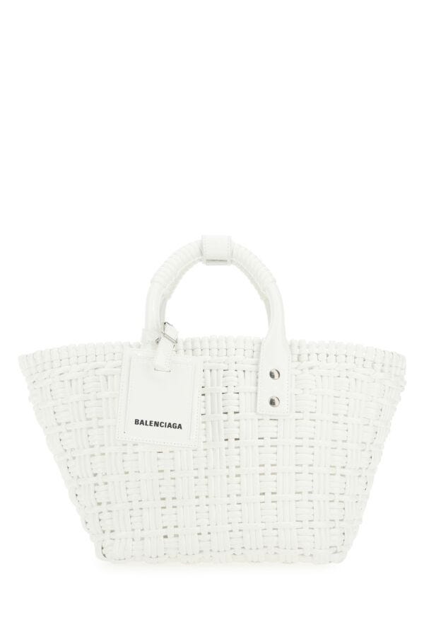 Balenciaga Woman White Synthetic Leather Bistro Xs Handbag