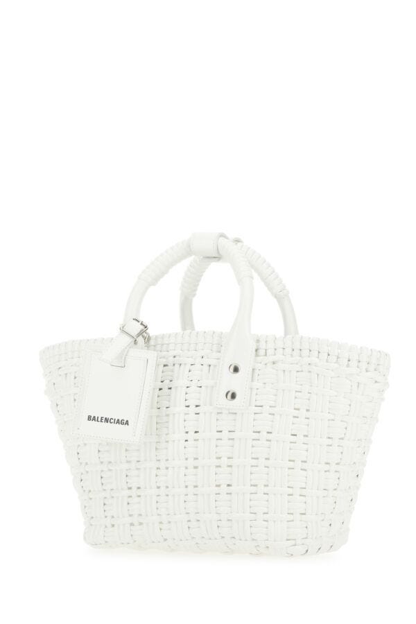 Balenciaga Woman White Synthetic Leather Bistro Xs Handbag