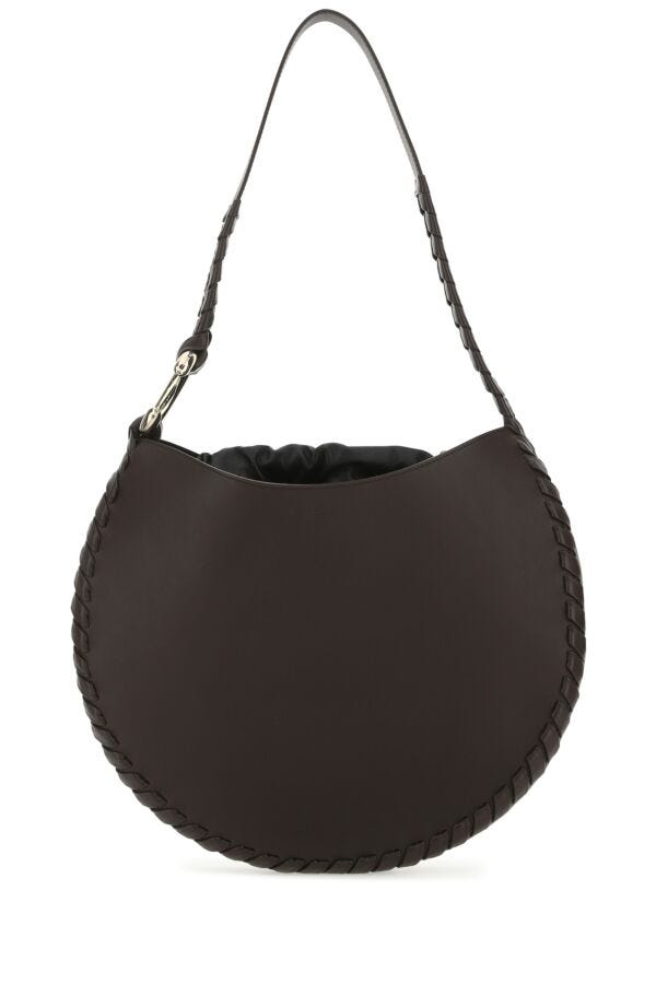 Chloe Woman Dark Brown Leather Large Mate Shoulder Bag