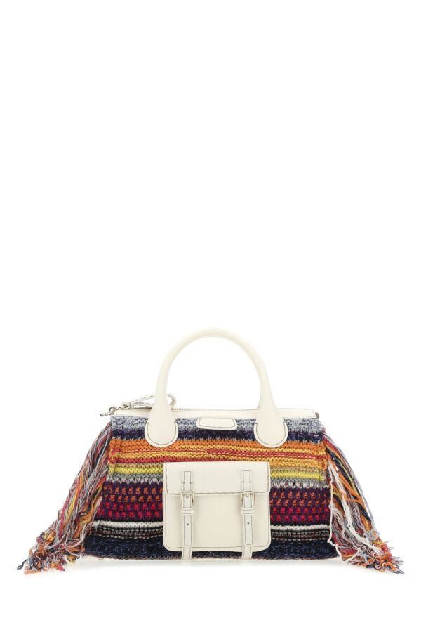 Chloe Woman Multicolor Leather And Cashmere Medium Edith Handbag