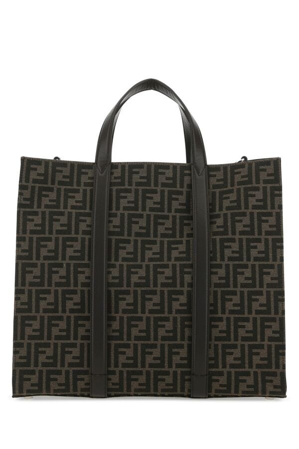 Fendi Man Embroidered Canvas Shopping Bag