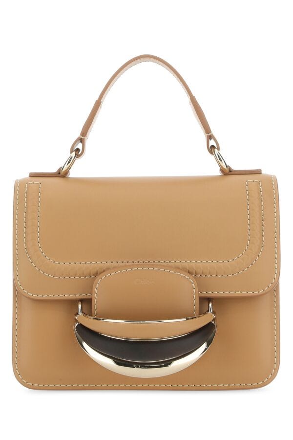 Chloe Woman Camel Leather Small Kattie Handbag