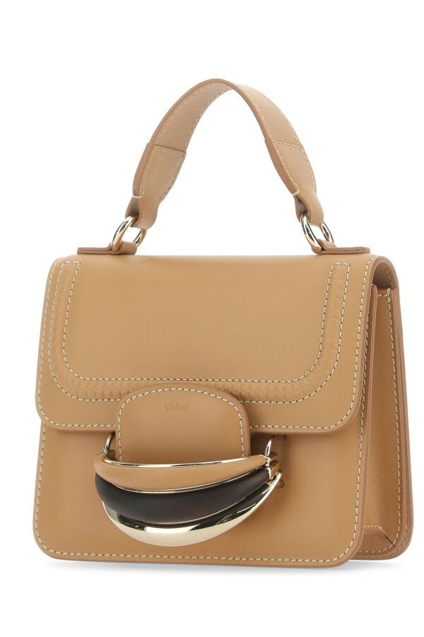 Chloe Woman Camel Leather Small Kattie Handbag