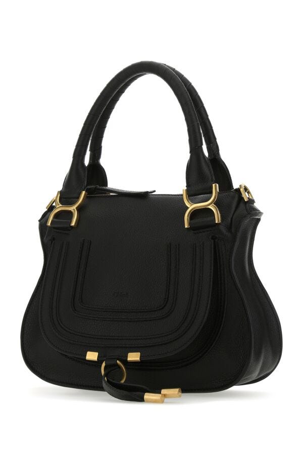 Chloe Woman Black Leather Small Marcie Handbag