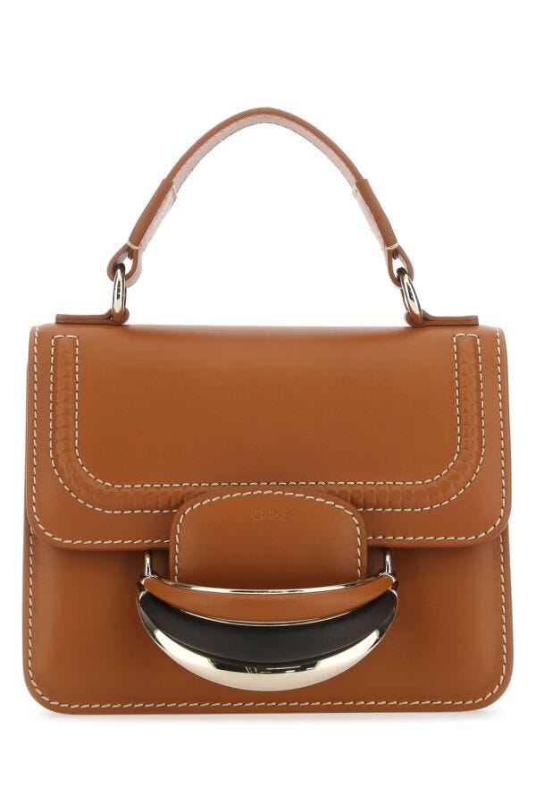 Chloe Woman Caramel Leather Small Kattie Handbag