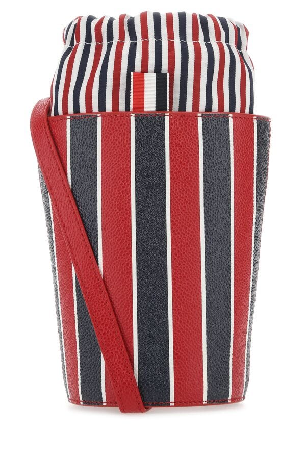 Thom Browne Woman Printed Leather Mini Bucket Bag