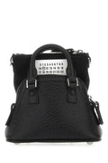 Maison Margiela Woman Black Leather And Fabric 5Ac Handbag