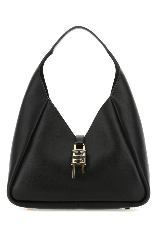 Givenchy Woman Black Leather Medium G-Hobo Handbag