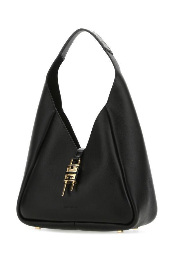 Givenchy Woman Black Leather Medium G-Hobo Handbag