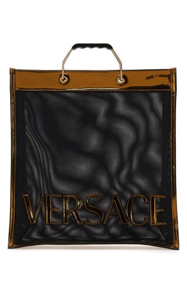 Versace Man Black Mesh Versace Shopping Bag
