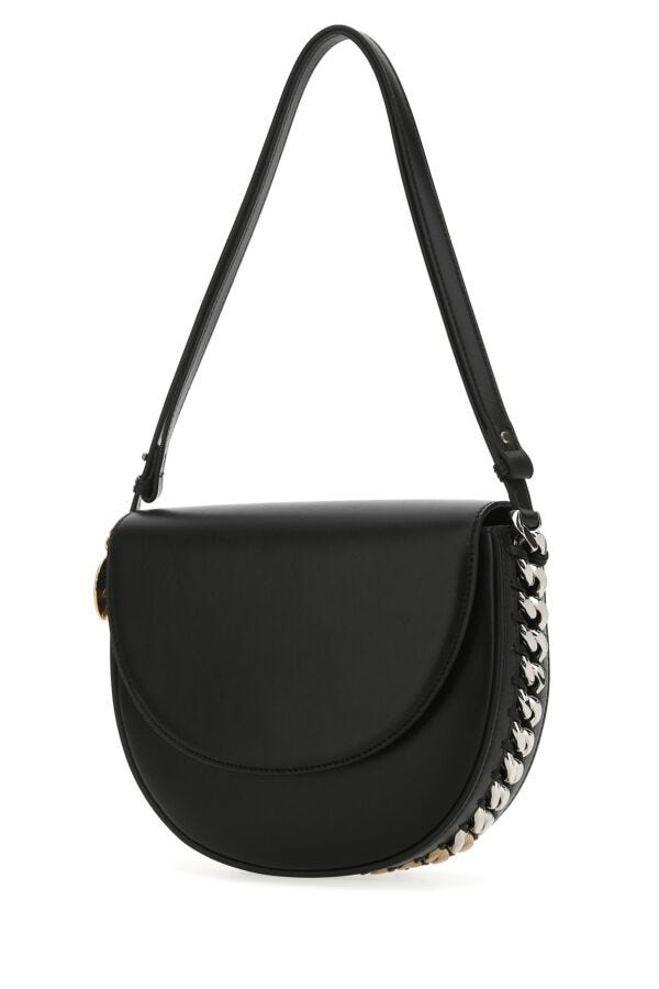 Stella Mccartney Woman Black Alter Mat Medium Frayme Shoulder Bag
