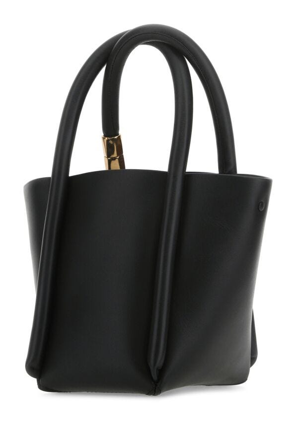 Boyy Woman Black Leather Lotus 12 Handbag