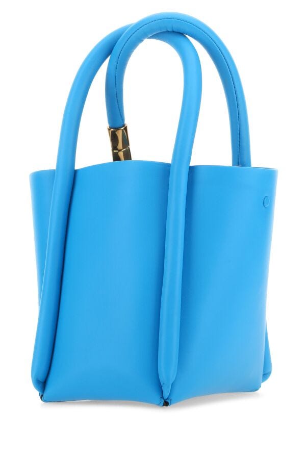 Boyy Woman Light Blue Leather Lotus 12 Handbag
