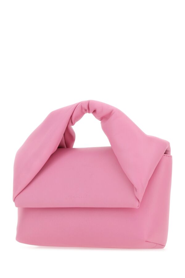 Jw Anderson Woman Pink Leather Midi Twister Handbag