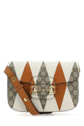 GUCCI Mini GG Supreme and Leather Horsebit 1955 Shoulder Handbag