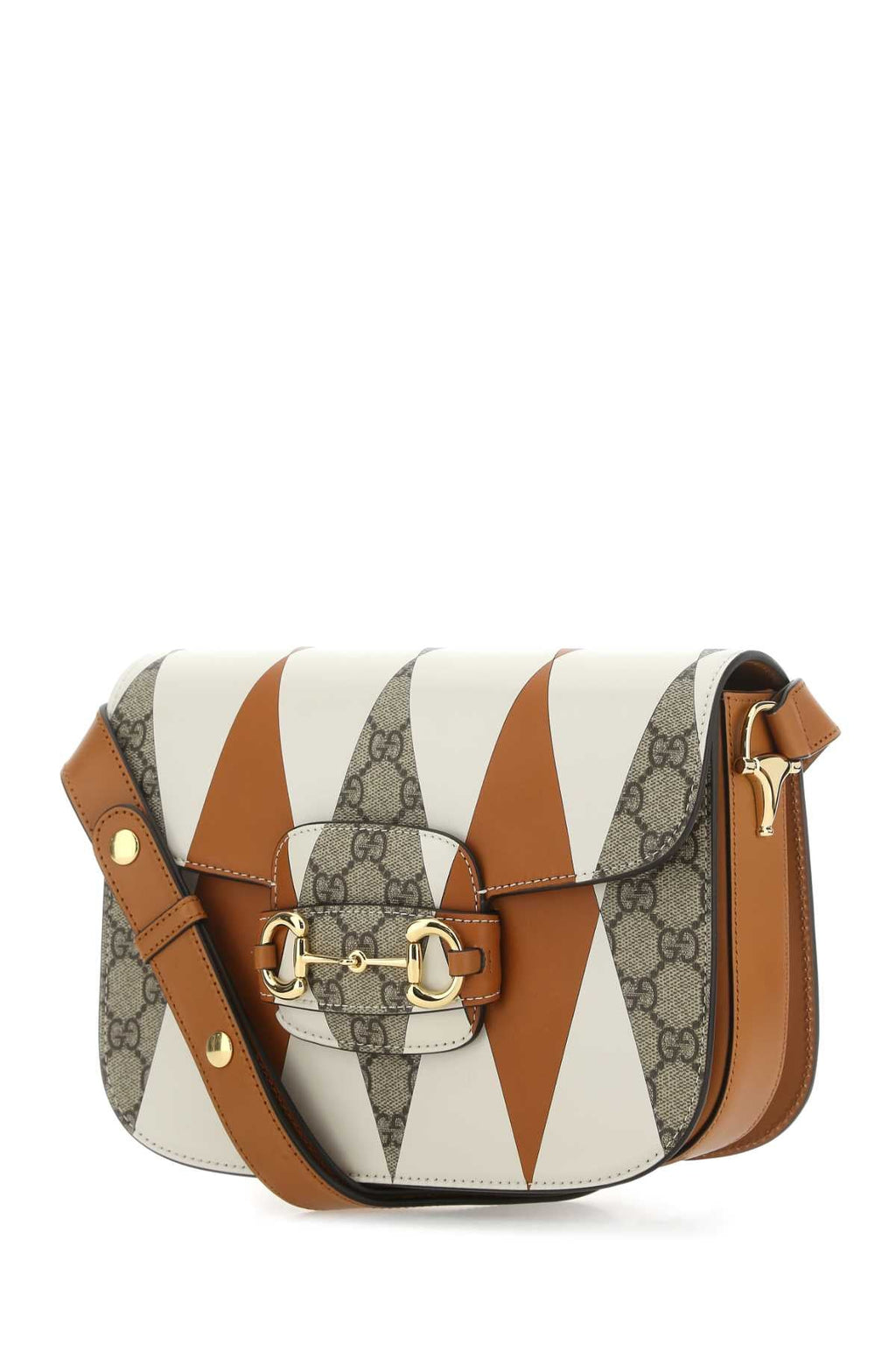 GUCCI Mini GG Supreme and Leather Horsebit 1955 Shoulder Handbag