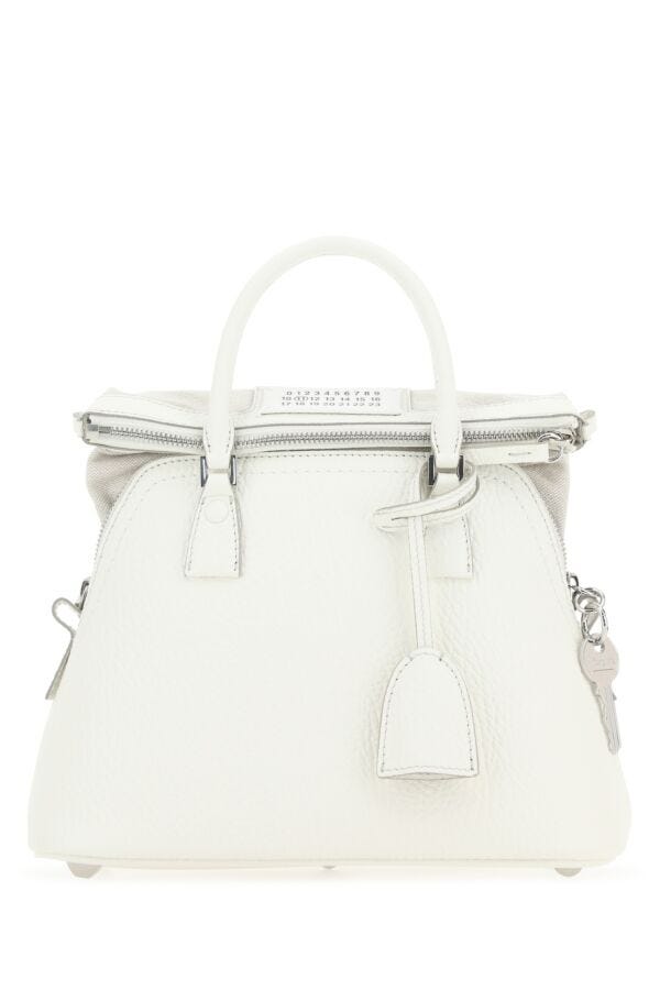 Maison Margiela Woman White Leather 5Ac Handbag