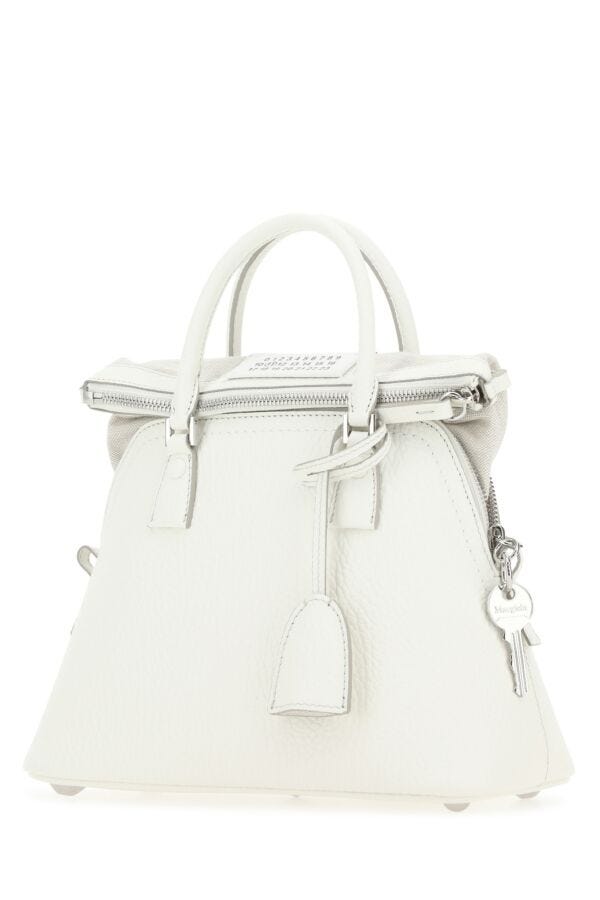 Maison Margiela Woman White Leather 5Ac Handbag