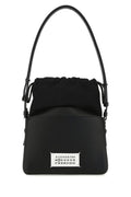 Maison Margiela Woman Black Leather And Fabric 5Ac Bucket Bag