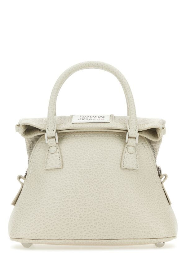 Maison Margiela Woman Chalk Leather Micro 5Ac Handbag