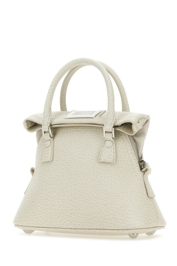 Maison Margiela Woman Chalk Leather Micro 5Ac Handbag
