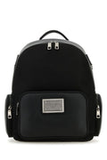 Dolce & Gabbana Man Black Fabric And Leather Backpack