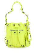 Balenciaga Woman Fluo Yellow Leather Le Cagole Xs Bucket Bag