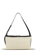 Jil Sander Woman Two-Tone Canvas And Leather Medium Empire Shoulder Bag