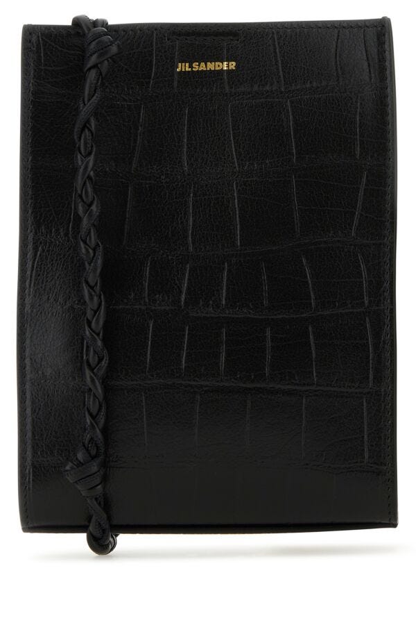 Jil Sander Woman Black Leather Small Tangle Shoulder Bag