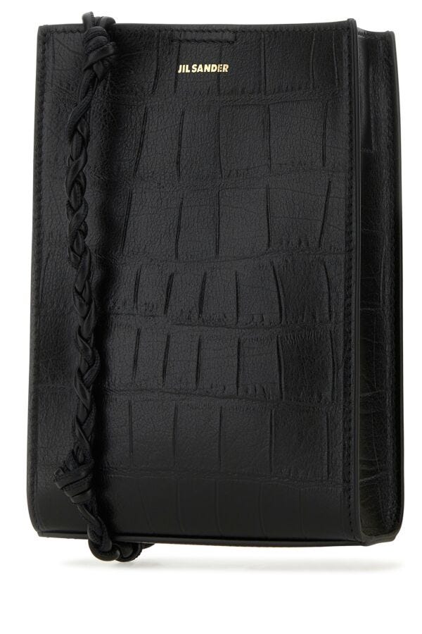 Jil Sander Woman Black Leather Small Tangle Shoulder Bag
