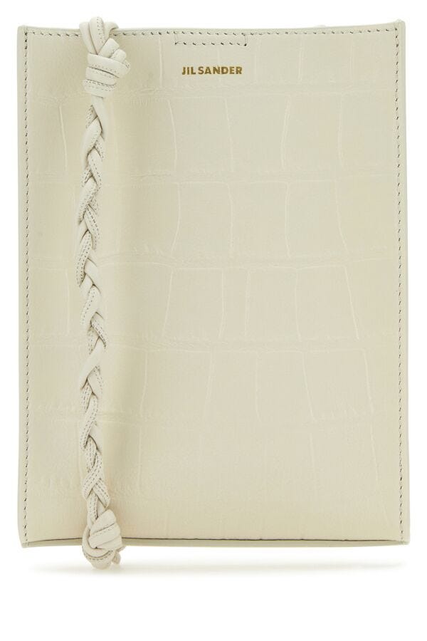 Jil Sander Woman Ivory Leather Shoulder Bag