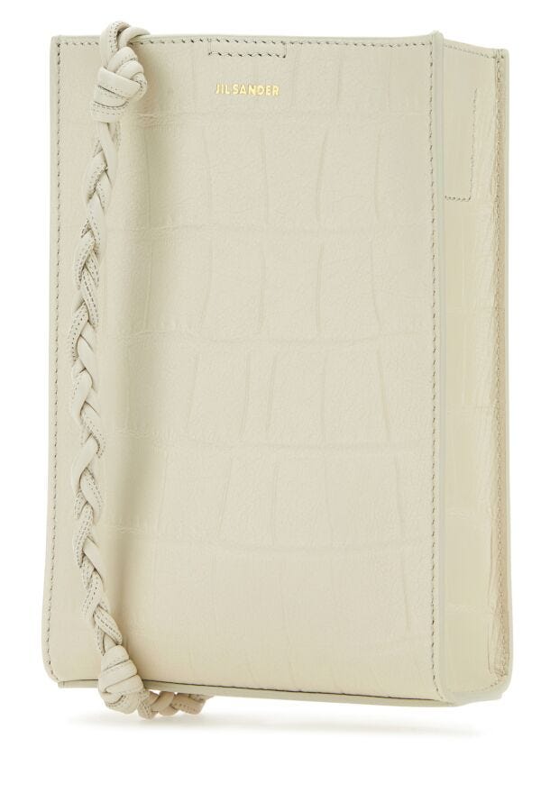 Jil Sander Woman Ivory Leather Shoulder Bag