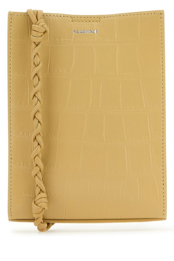 Jil Sander Woman Beige Leather Small Tangle Shoulder Bag