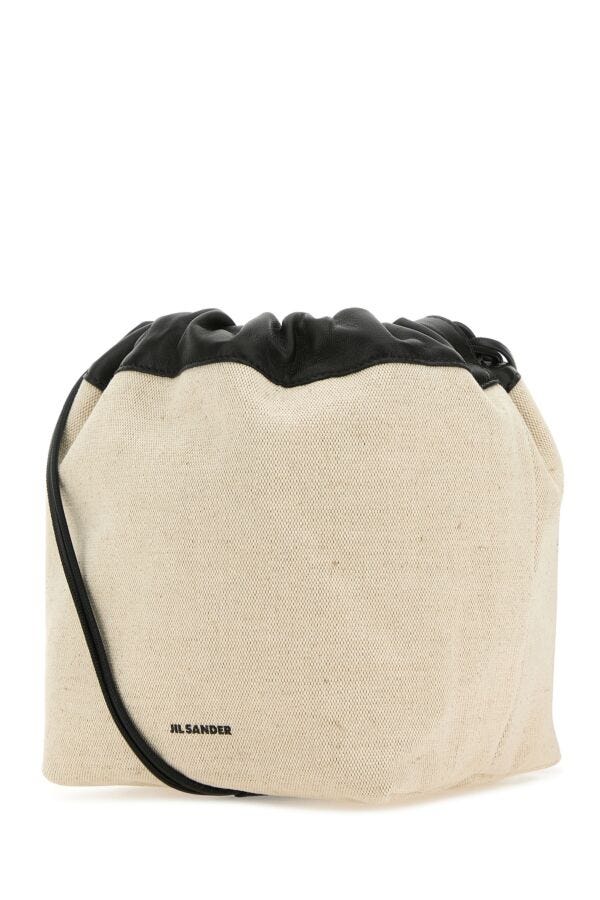 Jil Sander Woman Sand Canvas Small Dumpling Bucket Bag