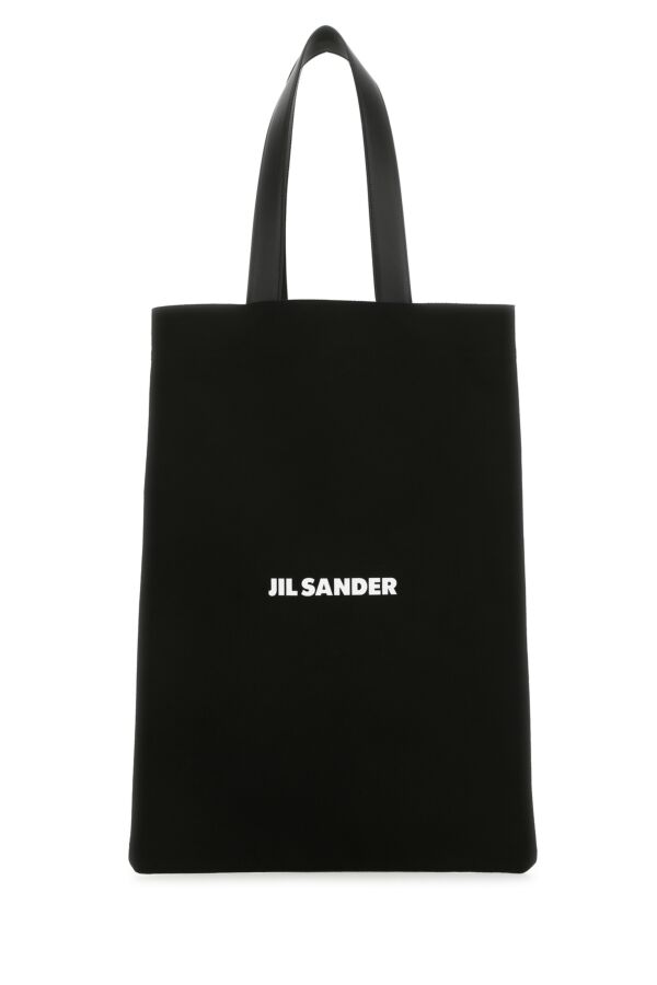 Jil Sander Woman Black Canvas Shopping Bag