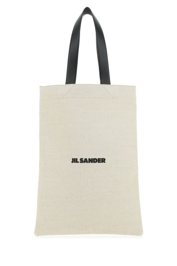 Jil Sander Woman Sand Canvas Shopping Bag
