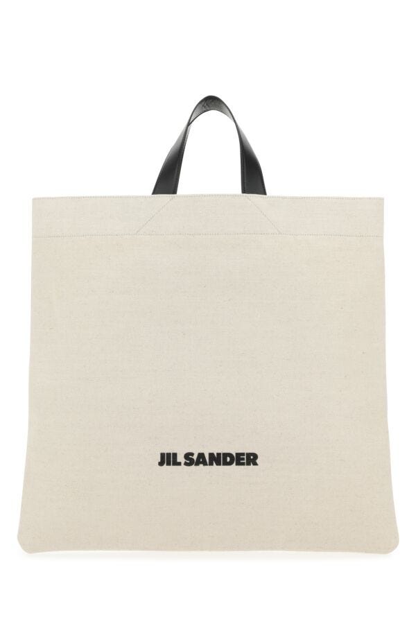 Jil Sander Woman Sand Canvas Shopping Bag