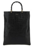 Jil Sander Woman Black Leather Medium Shopping Bag