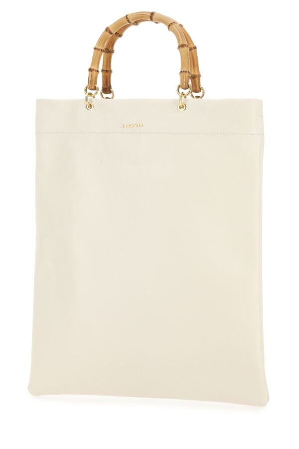 Jil Sander Woman Ivory Leather Medium Shopping Bag