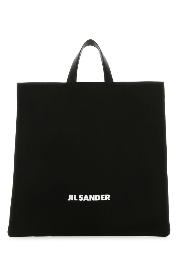 Jil Sander Woman Black Canvas Shopping Bag
