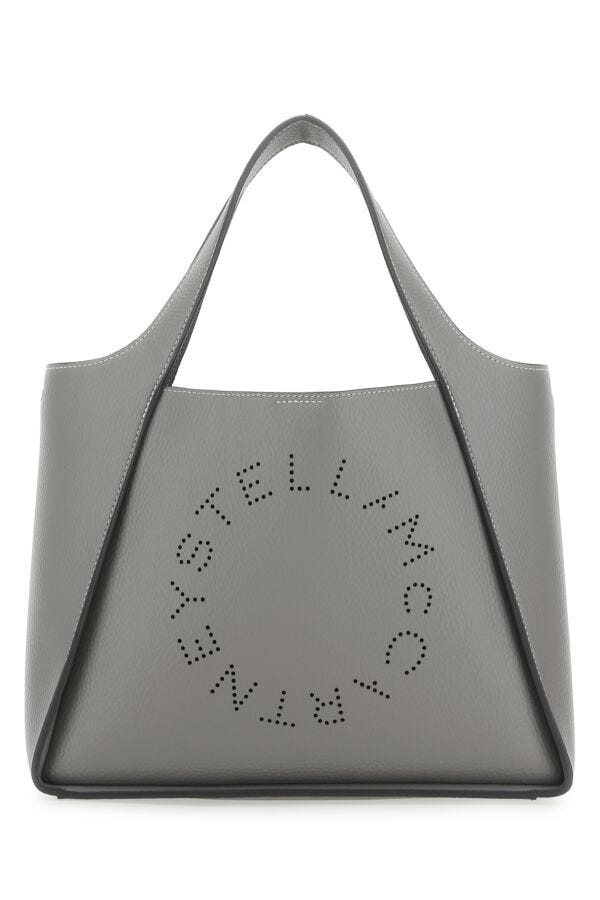 Stella Mccartney Woman Grey Alter Mat Stella Logo Shoulder Bag