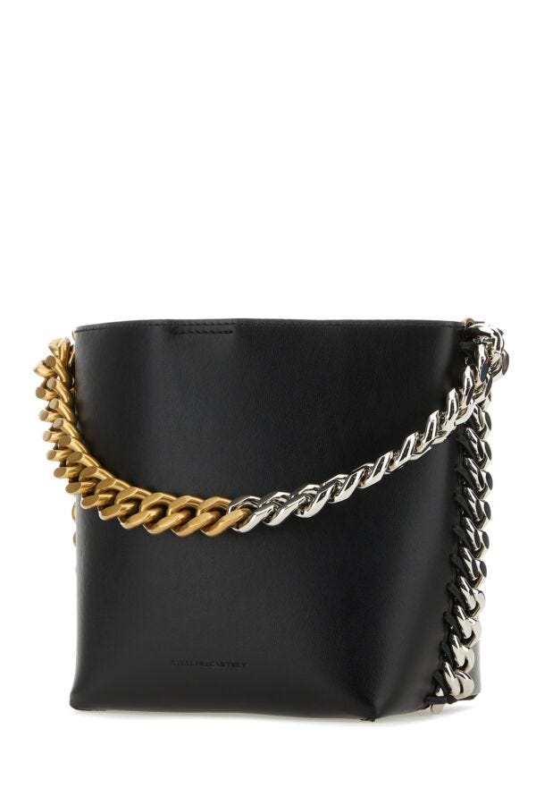 Stella Mccartney Woman Black Alter Mat Frayme Bucket Bag