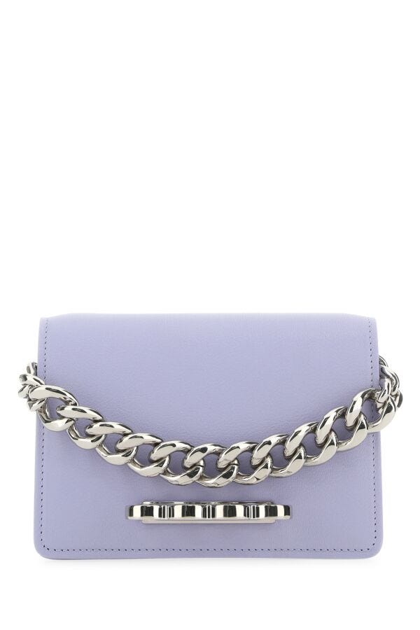 Alexander Mcqueen Woman Lilac Leather Mini The Four Ring Handbag