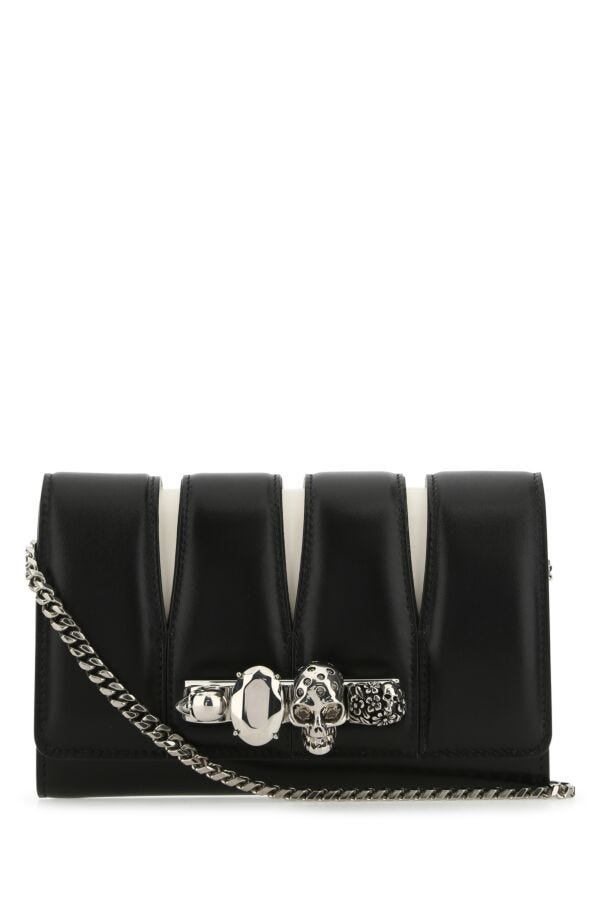 Alexander Mcqueen Woman Two-Tone Nappa Leather The Slash Clutch